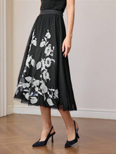 MOTF PREMIUM EMBROIDERY MESH FLARE SKIRT WITHOUT BELT